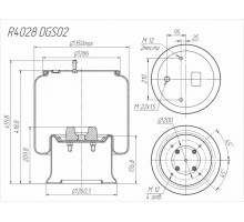 Cylinder (metal piston) R4028DGS02 (CONTITECH 4028NP02)