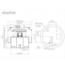 Cylinder (metal piston) R836DFSK6 (CONTITECH 836MBK6)