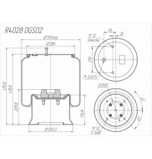 Cylinder (metal piston) R4028DGS02 (CONTITECH 4028NP02)