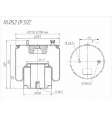 Cylinder (metal piston) R4862DFS02 (CONTITECH 4862N1P02)