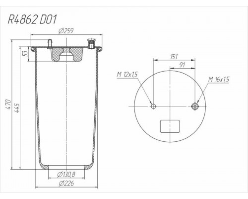 Cylinder (no piston) R4862D01 (CONTITECH 4862N1P01)